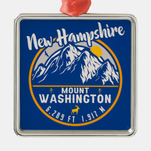 Ornamento De Metal Monte Washington New Hampshire - Montanha Retro