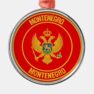 Ornamento De Metal Montenegro Round Emblem