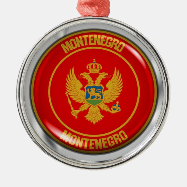 Ornamento De Metal Montenegro Round Emblem (Frente)