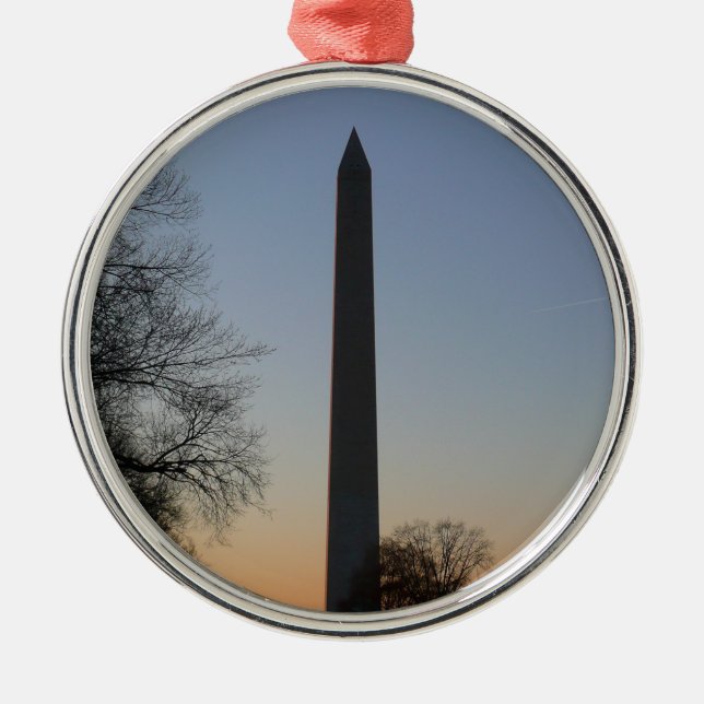 Ornamento De Metal Monumento a Washington ao Pôr-do-Sol em DC (Frente)