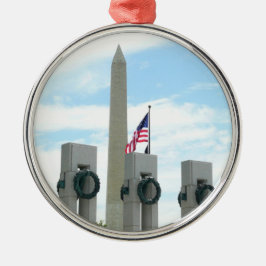 Ornamento De Metal Monumento a Washington e Memorial da II Guerra Mun