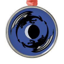 Moon Dragon Fantasy Design Metal Ornament