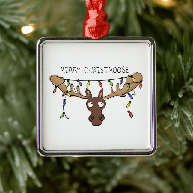 Ornamento De Metal Moose Cute Engraçado Natal (Árvore)