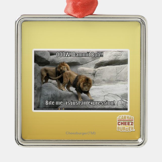 Ornamento De Metal Morda-me é só uma expressão! (Frente)