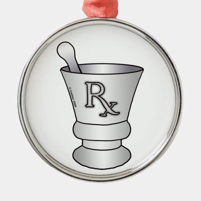 Ornamento De Metal Mortar Pestle (Frente)