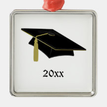 Mortarboard graduado e Tassle no preto e no ouro