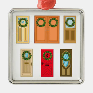 Ornamento De Metal Mortes na Porta de Natal