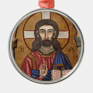 Ornamento De Metal Mosaico Antigo de Jesus