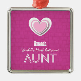 Ornamento De Metal Mosaico da TIA impressionante rosa quente e