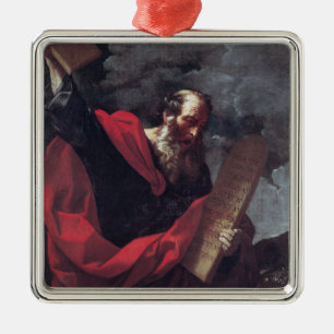 Ornamento De Metal Moses com as tabuletas da lei