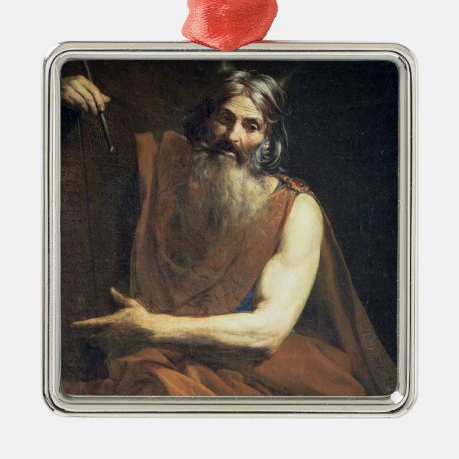 Ornamento De Metal Moses com as tabuletas da lei, c.1627-32 (Frente)