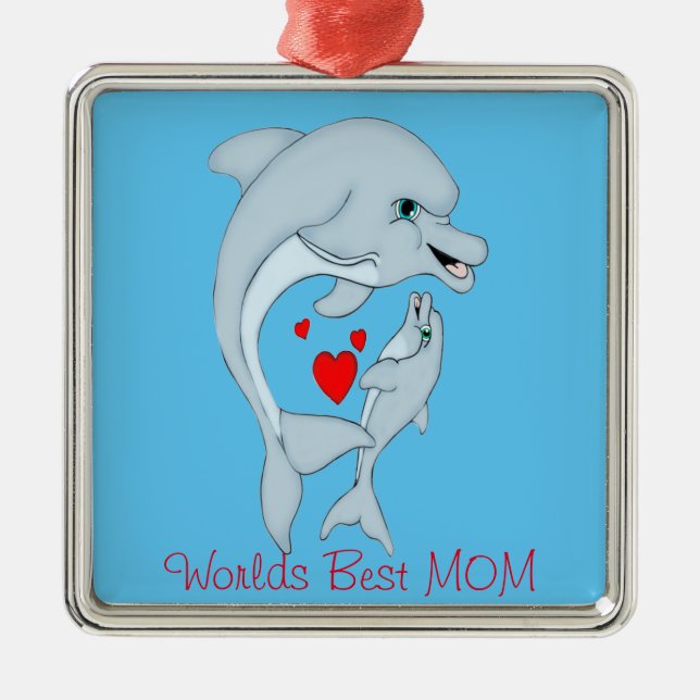 Ornamento De Metal Motherly Dolphin Love (Frente)
