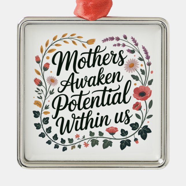 Ornamento De Metal Mothers Awaken Potential Within Us (Frente)