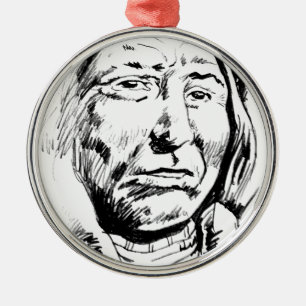 Ornamento De Metal Motivação do desenho de tinta principal indiano