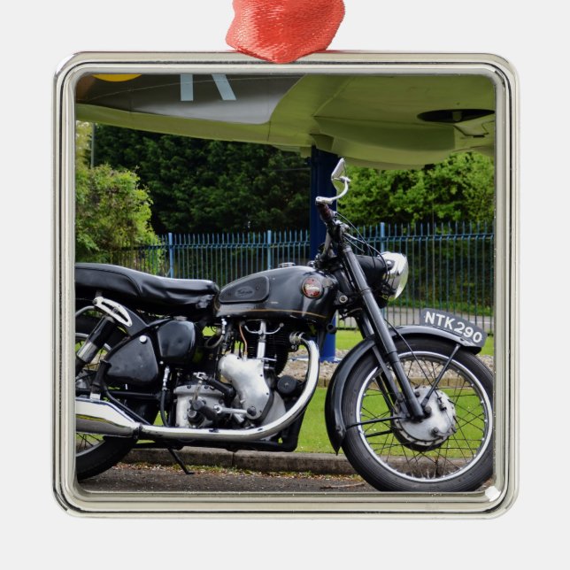 Ornamento De Metal Moto E Fogo (Frente)