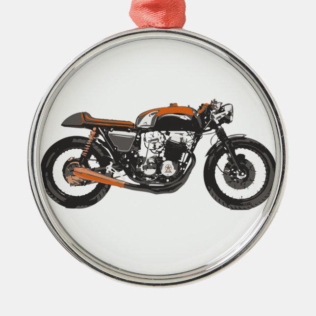 Ornamento De Metal Motocicleta simples - desenho do piloto 750 do (Frente)