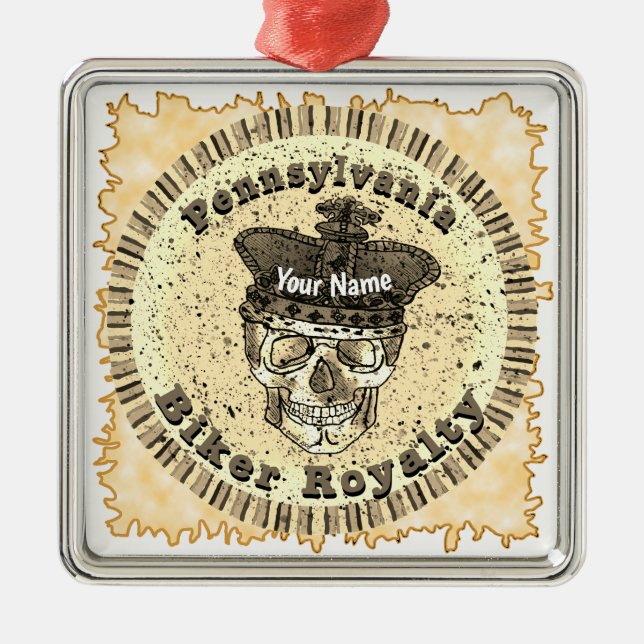 Ornamento De Metal Motociclista da Pensilvânia  (Frente)