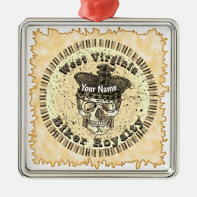 Ornamento De Metal Motociclista da Virgínia Ocidental (Frente)