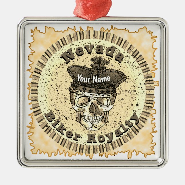 Ornamento De Metal Motociclista de Nevada (Frente)