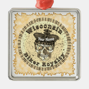 Ornamento De Metal Motociclista de Wisconsin