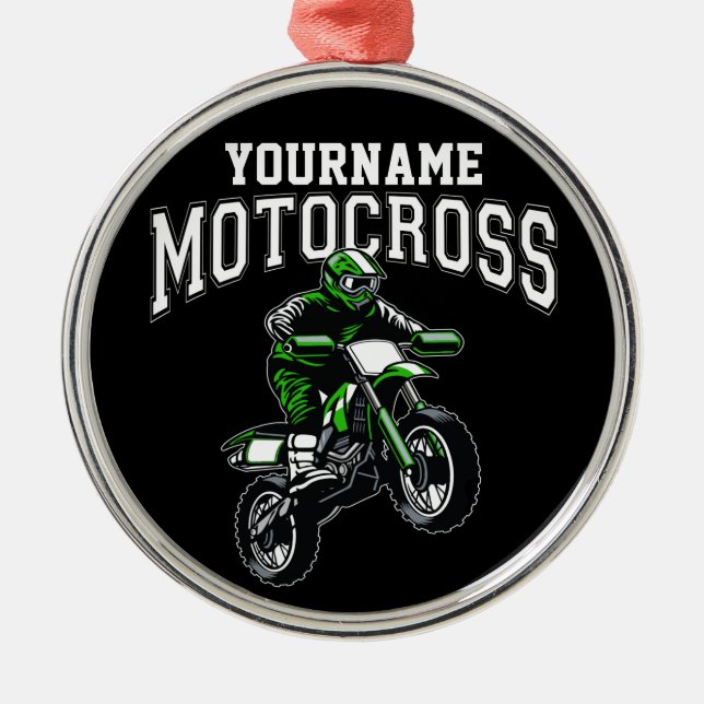 Ornamento De Metal Motocross Dirt Bike Racing Personalizado (Frente)
