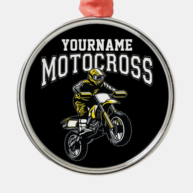 Ornamento De Metal Motocross Dirt Bike Racing Personalizado (Frente)