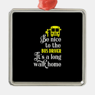 Ornamento De Metal motorista de ônibus da escola engraçada