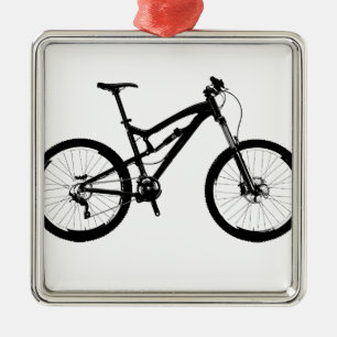 Ornamento De Metal Mountain bike - preto no branco