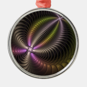 Ornamento De Metal Movimento poderoso Arte Fractal Abstrato Colorida