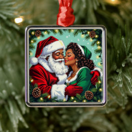 Ornamento De Metal Mr and Mrs Clause Sweet Christmas