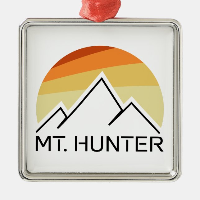 Ornamento De Metal Mt. Hunter Alaska Retro (Frente)