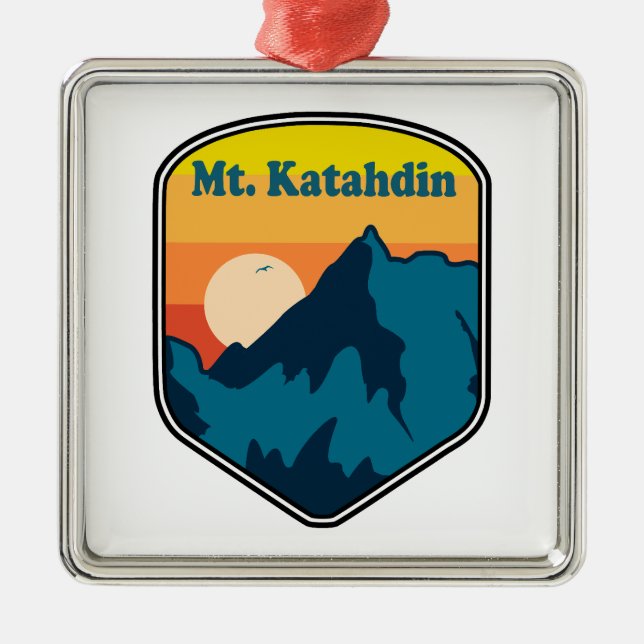 Ornamento De Metal Mt. Katahdin Maine Sunrise (Frente)