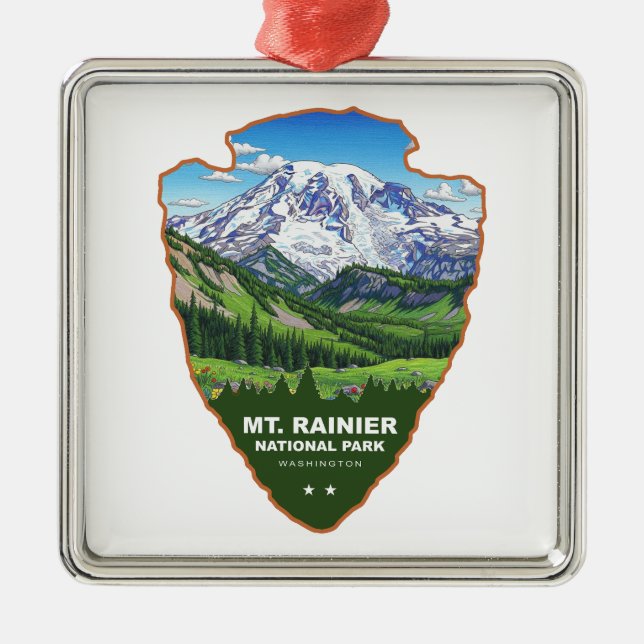 Ornamento De Metal Mt. Rainier National Park Arrowhead (Frente)