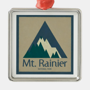 Ornamento De Metal Mt. Rainier National Park Rustic