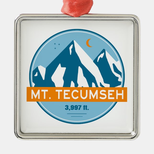 Ornamento De Metal Mt. Tecumseh New Hampshire Estrelas Lua (Frente)