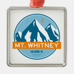 Ornamento De Metal Mt. Whitney Califórnia Estrelas Lua