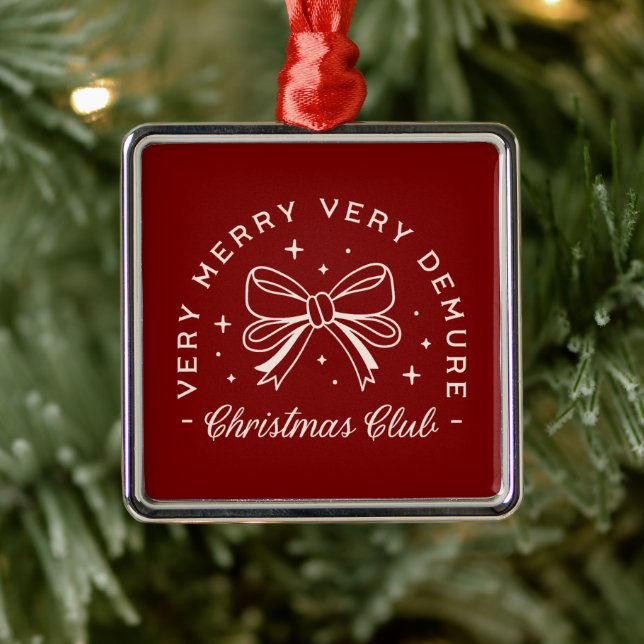 Ornamento De Metal Muito miserável, feliz apetite vermelho de Natal (Árvore)