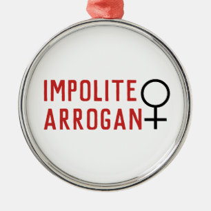 Ornamento De Metal Mulher Arrogante Impolita - Símbolo Feminina no N