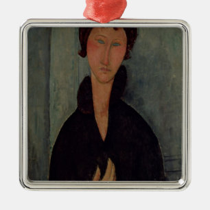 Ornamento De Metal Mulher com olhos azuis, c.1918