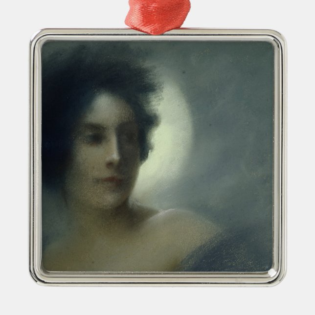 Ornamento De Metal Mulher com uma lua crescente ou, o eclipse, 1888 (Frente)