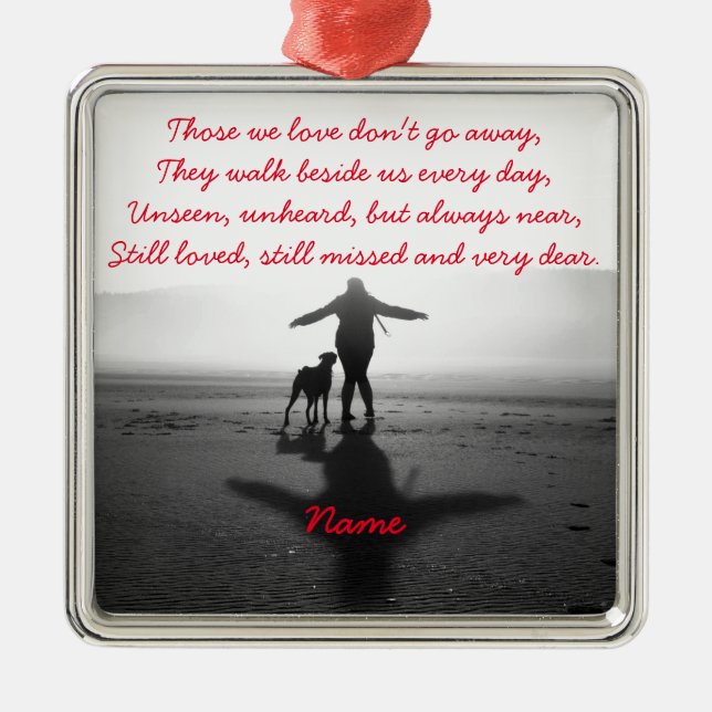 Ornamento De Metal Mulher e cão - únicas no mundo (Frente)