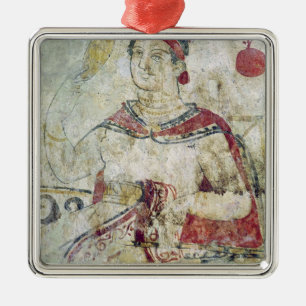 Ornamento De Metal Mulher em seu toalete, detalhe de um funerário