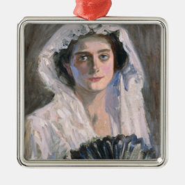 Ornamento De Metal Mulher legante com ventilador negro (Fujishima Tak