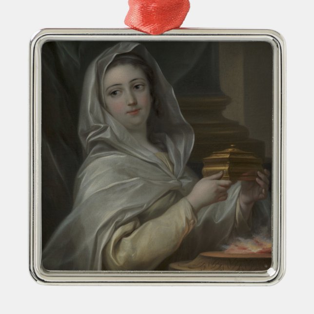 Ornamento De Metal Mulher retratada como Virgem Vestal (Roma Antiga) (Frente)