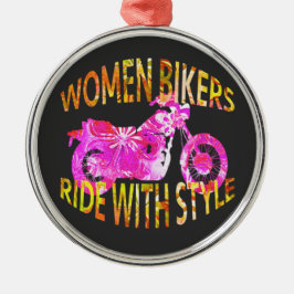 Ornamento De Metal Mulheres motociclistas andam com estilo batik de m