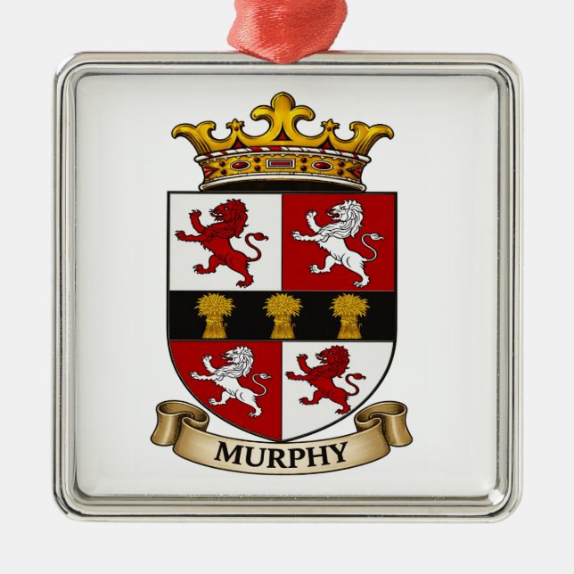 Ornamento De Metal Murphy Family Coat of Arms Ornament (Frente)