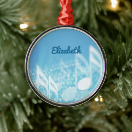 Ornamento De Metal Música Azul Personalizada