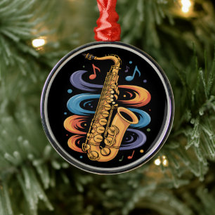 Ornamento De Metal Música Colorida de Saxofone Fluxo Instrumento de J