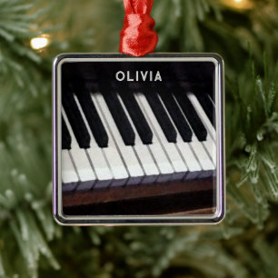 Ornamento De Metal Música de Piano Colecionável
