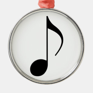 Ornamento De Metal musical-nota preta